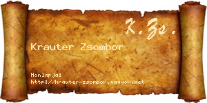 Krauter Zsombor névjegykártya